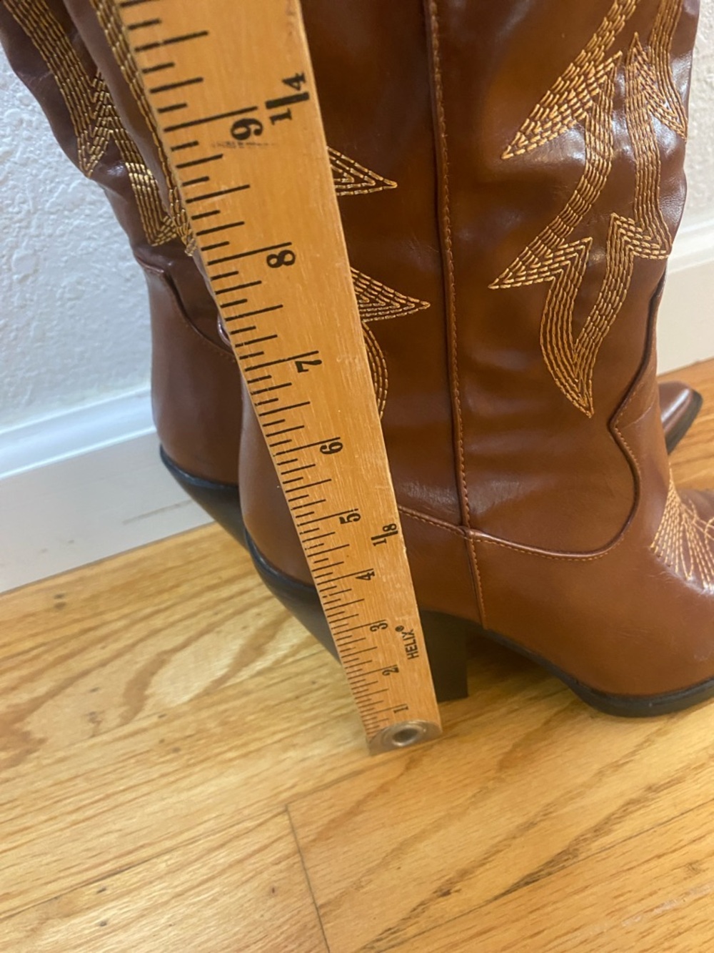 Embroidered Brown Over-the-Knee Women's Boots - Picture 8 of 8